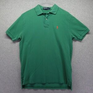 Polo Ralph Lauren Shirt Mens Medium Golf Casual Knit Pony Green Short Sleeve
